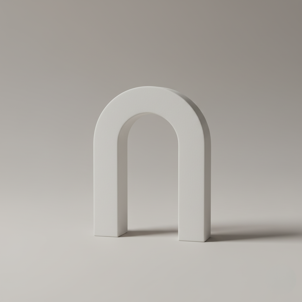 Scultura ad Arco in Ceramica Bianca