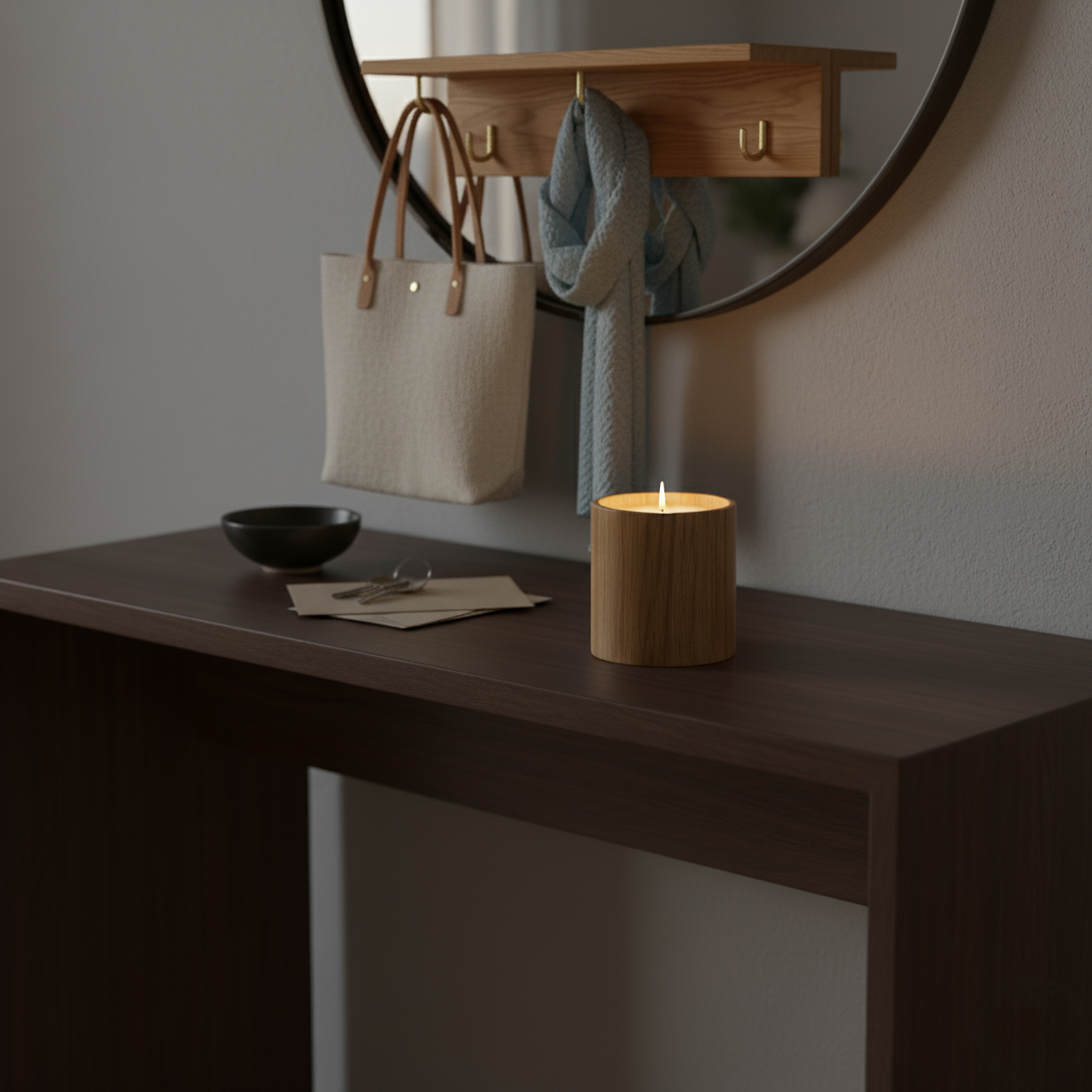 Mensola da Parete in Legno con Ganci