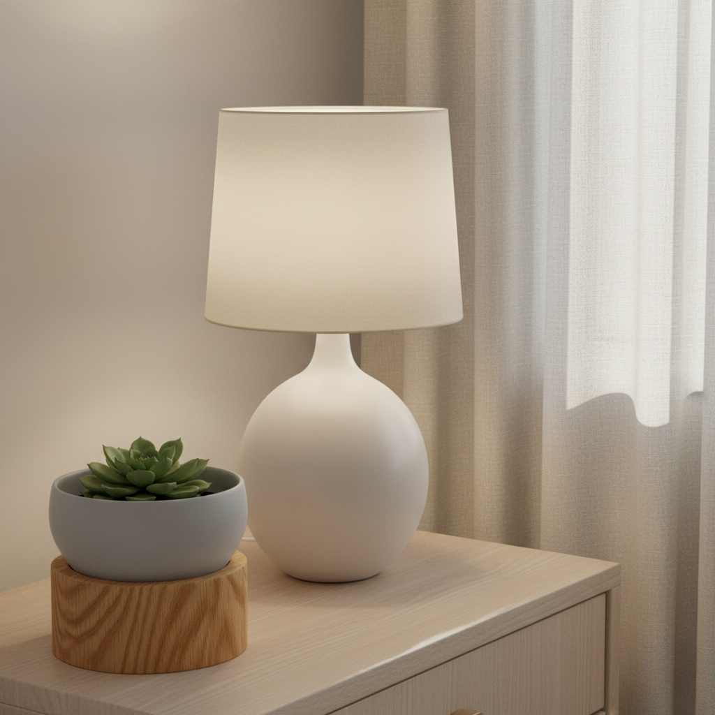 Vaso in Ceramica con Base in Quercia