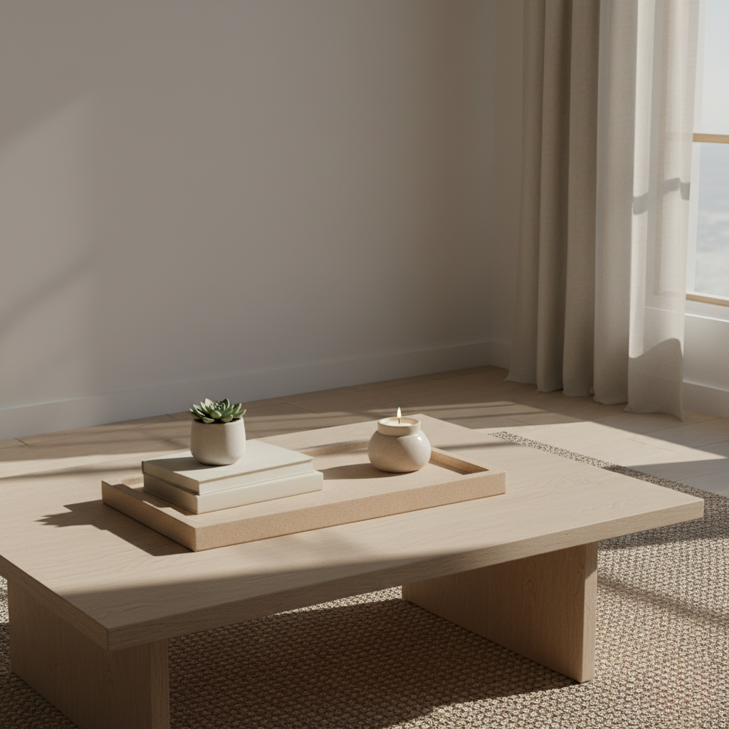 Vassoio Minimalista Rettangolare Beige