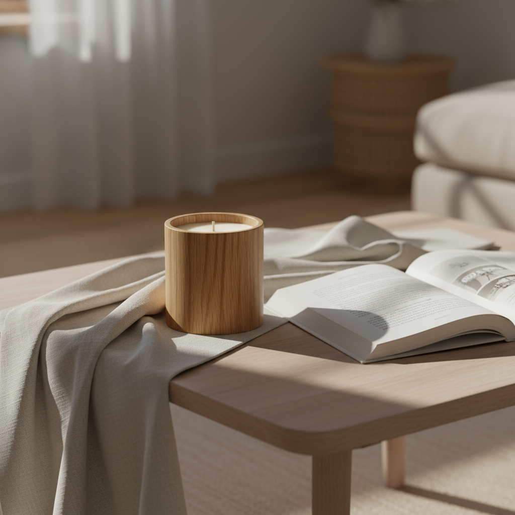 Candela Profumata in Contenitore di Quercia