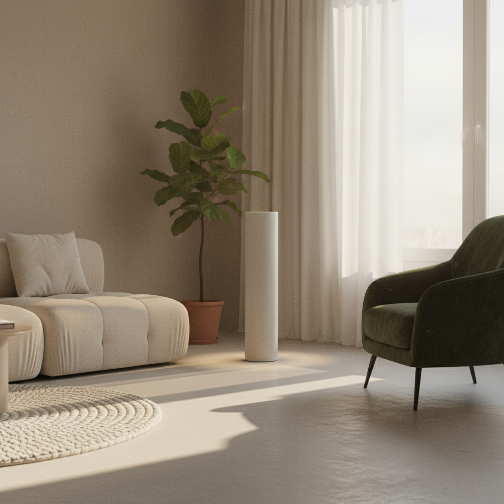 Lampada da Terra Cilindrica in Cemento