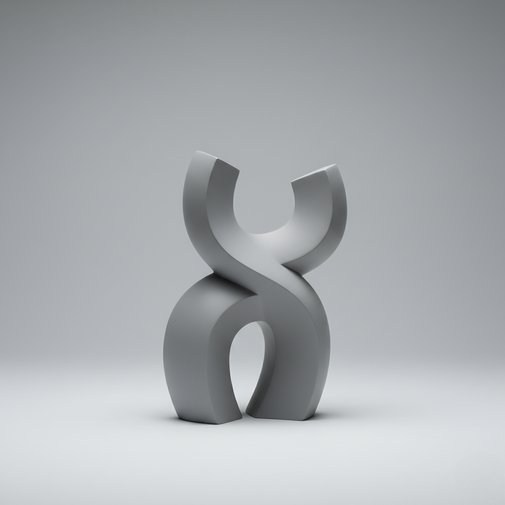 Scultura Astratta Grigio Opaco